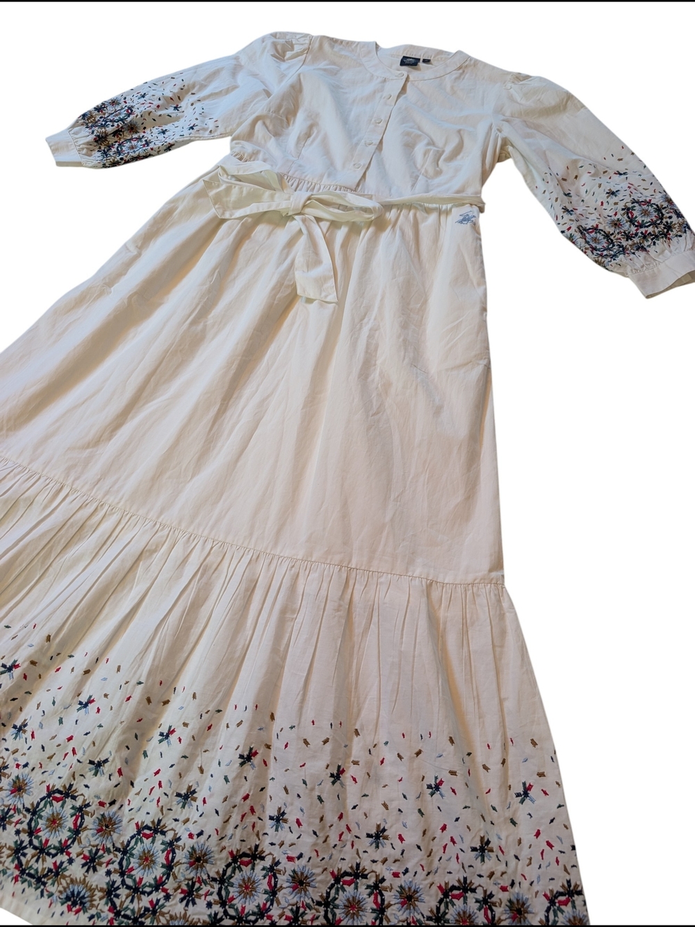 Beverly Hills Polo Club Sport Fit Floral Embroidered Maxi Dress M